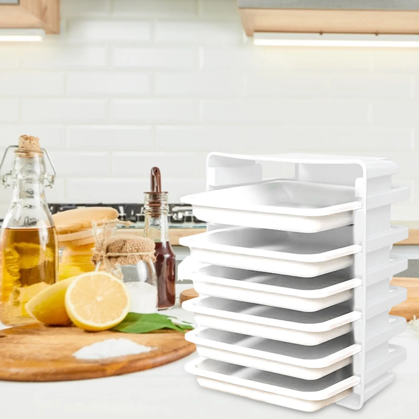 

6-layer Food Serving Trays kitchen preparation tray Food Holder household Snack Breakfast layered side dish storage rack