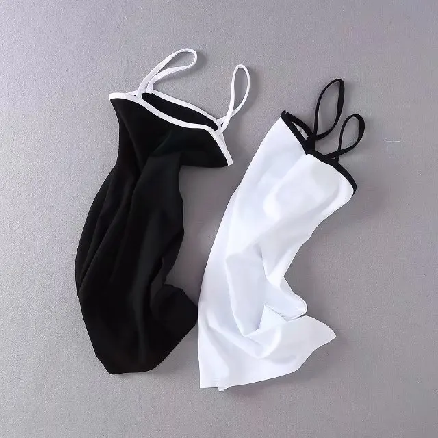 

Black White Patch Package Hip Slim Dress summer dress women