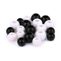 200pcslot acrylic round bead white black color with 3 6mm big hole spacer charm beads for diy jewelry making material