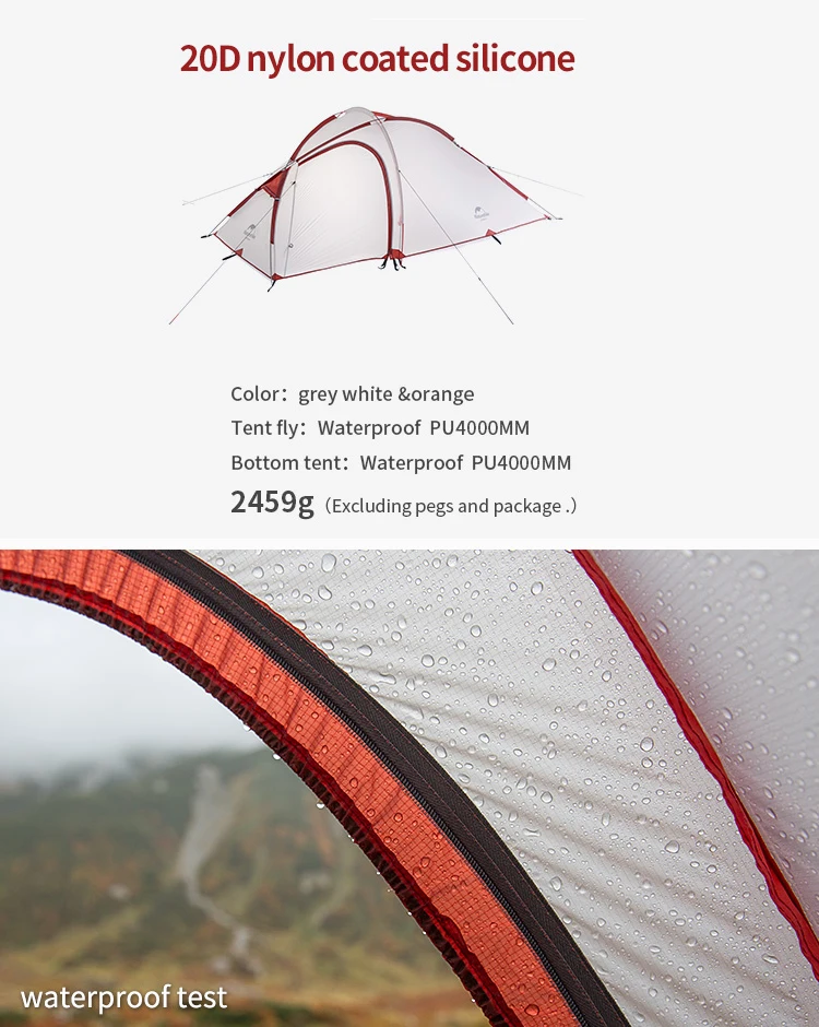 Naturehike Hiby серии 20 силиконовые 3 человека палатки непромокаемые Сверхлегкий Открытый Кемпинг семья Туризм туристическая палатка с бесплатным ковриком