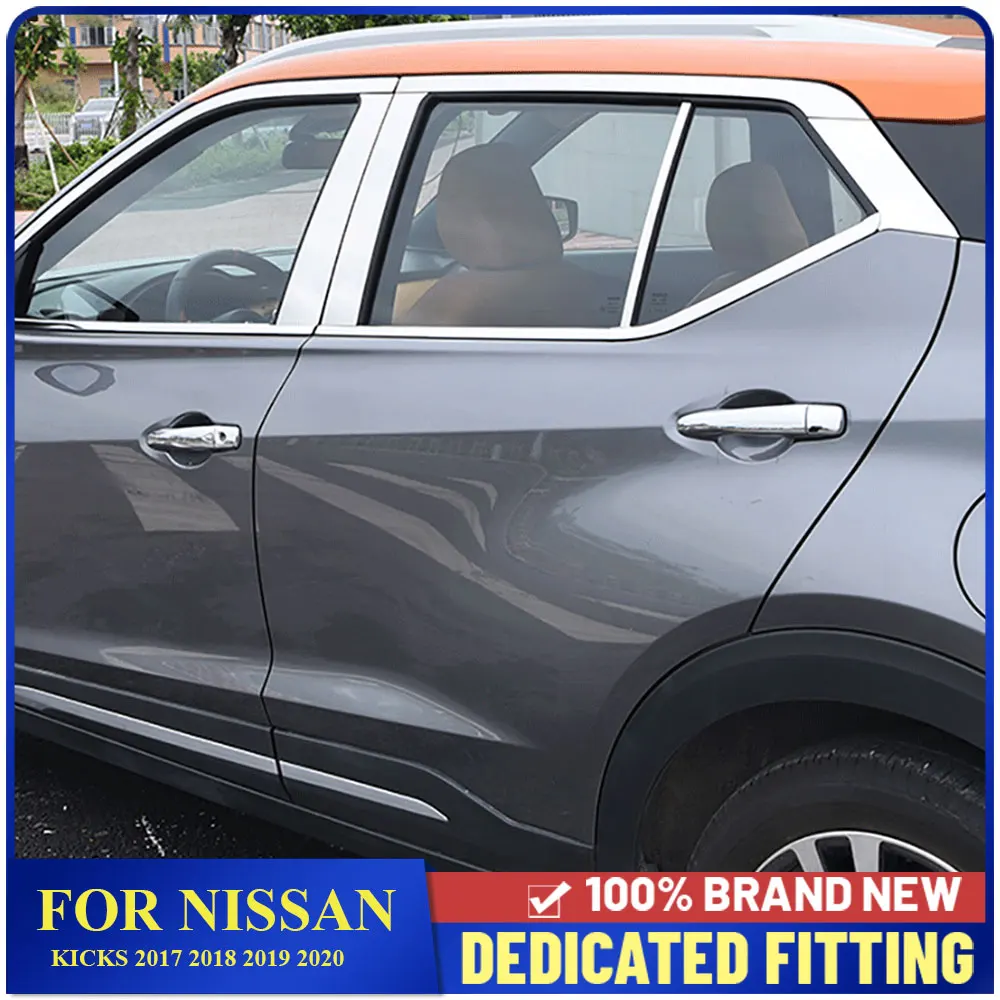 

Car Center Pillar Stainless Steel Door Window Pillar Cover Trim Strips For Nissan Kicks 2017 2018 2019 2020