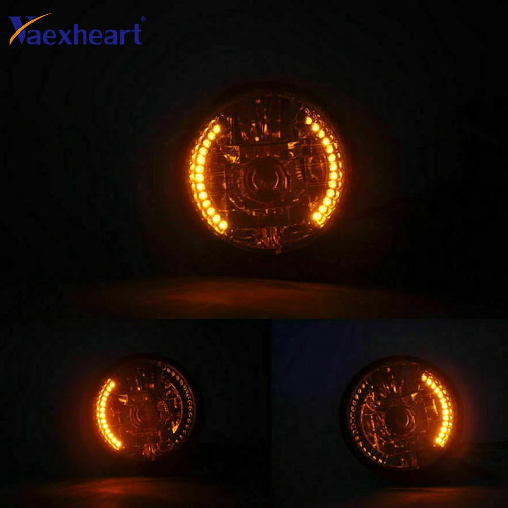 7-дюймовая универсальная фара для мотоцикла янтарный светодиодный индикатор