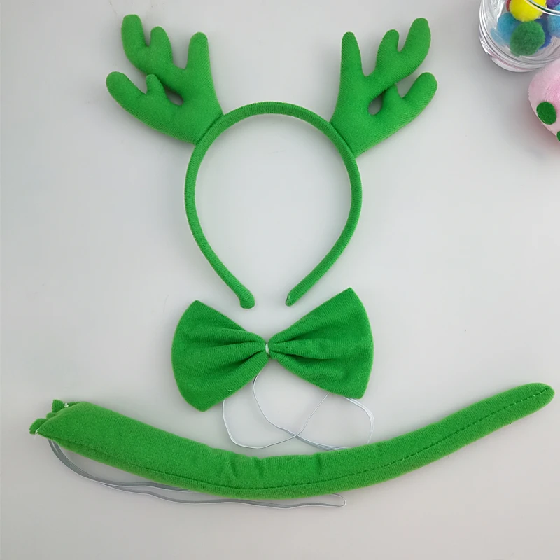 Повязка на голову в виде оленя рога галстука бабочки хвоста карнавальный костюм
