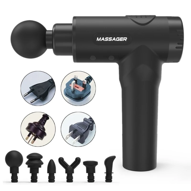 

US/EU/AU/UK Plug Handheld Fascia Massager Deep Tissue Muscle Relaxing Massager
