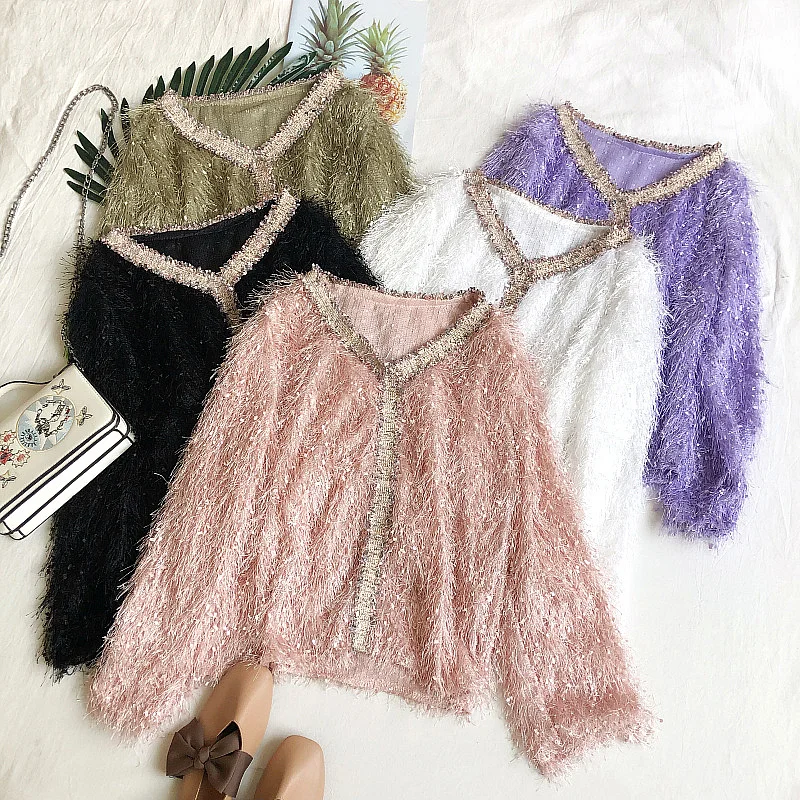 Новинка грядущей весны осень панелями элегантные футболки с бахромой женское