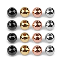 3mm 4mm 6mm gold plated rose gold gun black rhodium plated copper filled beads 100pcsbag wholesale diy jewelry findings gift