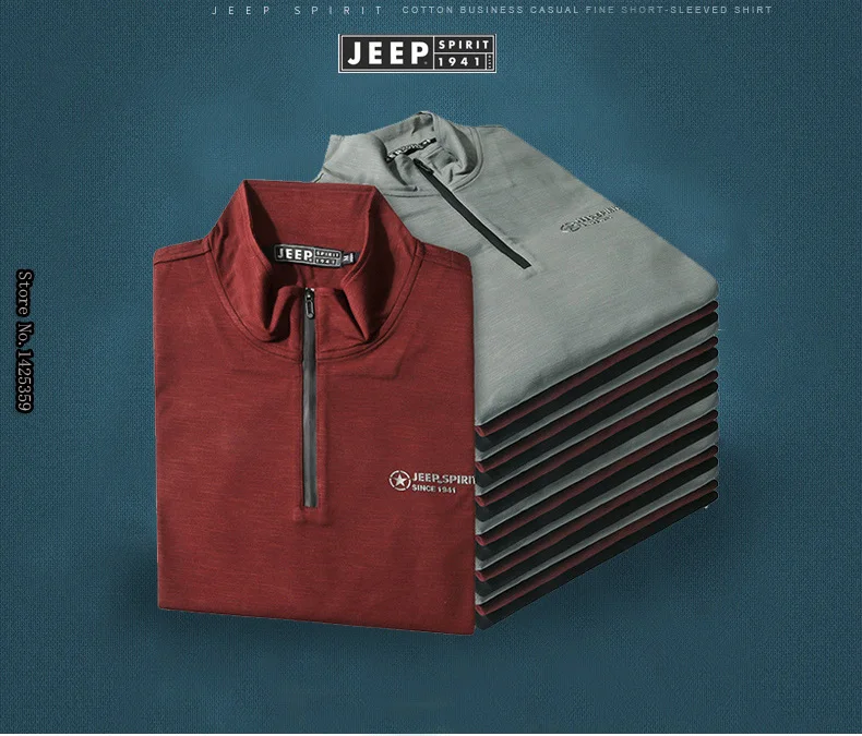 JEEP SPIRIT брендовая Осенняя футболка мужская с длинным рукавом Стенд половина на молнии воротник Теплая мужская футболка однотонная футболка homme