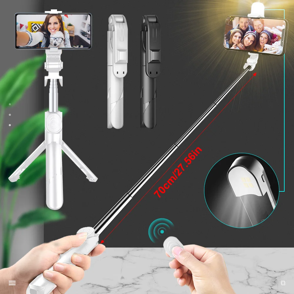 Tripod for Phone with Remote Control Light Mobile Selfie Stick Tripod for Travel Recording Tripod Monopods for xiaomi huawei