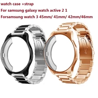 metal strapprotective case for gear sports2 s3 20mm 22mm band bracelet for samsung galaxy watch active 2 3 4145mm 4246m