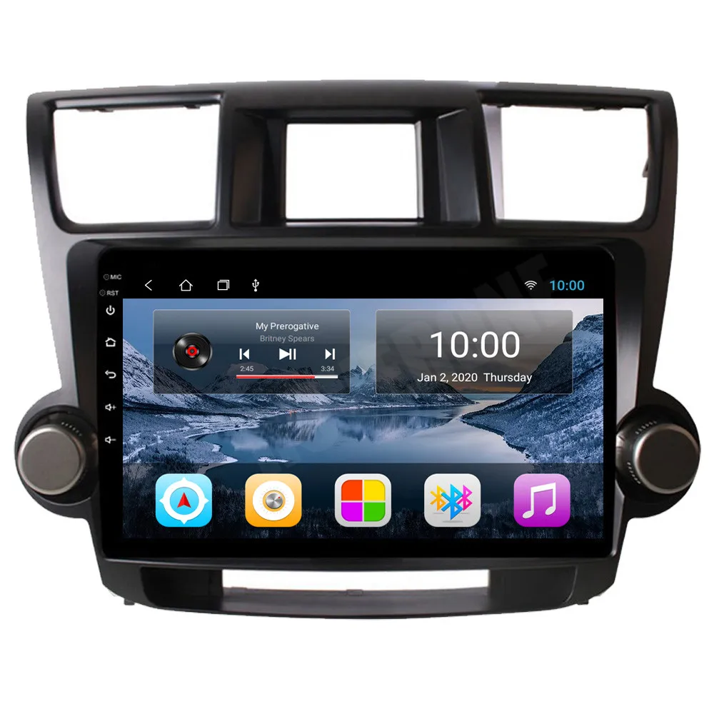 Автомагнитола RoverOne для Toyota Highlander Kluger 2009 2013 Android 10 автомобильный мультимедийный