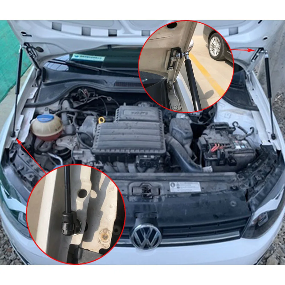 Для Volkswagen v w Polo 2011- 2x передний капот модифицирует газовые стойки из углеродного волокна, поддержка подъема, амортизатор