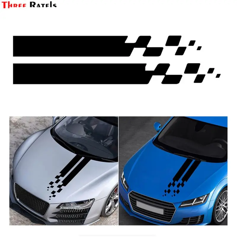 

Three Ratels FD68 Car Hood Over Stickers Side Body Vinyl Film Auto Racing Sports Styling For BMW For Ford For Toyota Car Decals