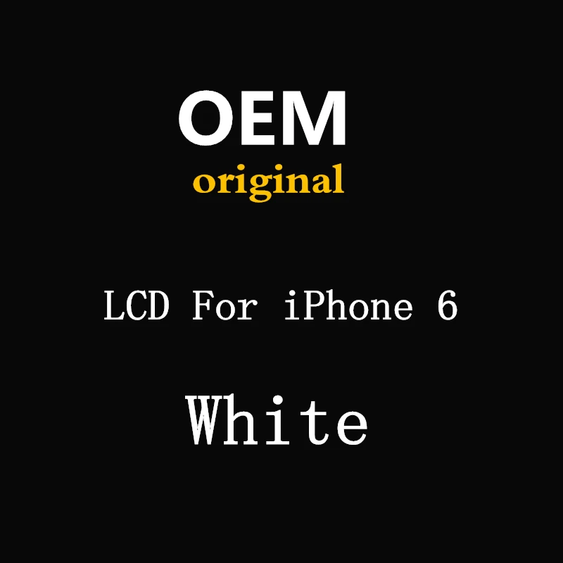 For iPhone 6 White OEM ЖК-дисплей сенсорный экран для iPhone 6 6plus 6s plus 7 черный белый сборка Замена с инструментами - Цвет: For iPhone 6 White