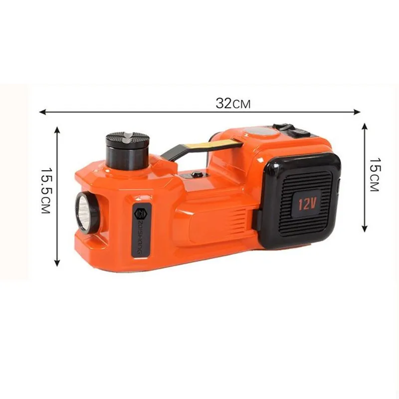 

12V 5 Ton Car Lift Tire Inflator Jack Tire Jack Electric Hydraulic Lifting Auto Tire Inflator Flashlight Safe Hammer 3 in 1