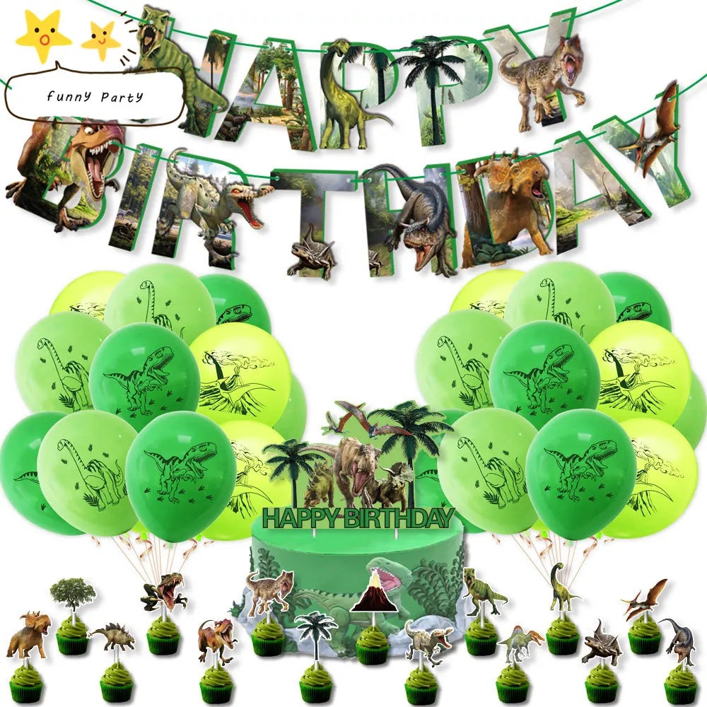 

1set Dinosaur Party Balloon Dinosaur Banners Birthday Kids Party Decoration Baby Shower Balloons Globos Cumpleanos Infantiles