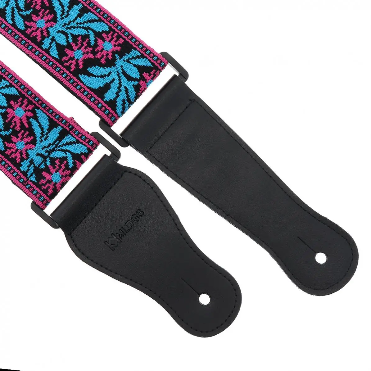 Жаккардовый Плетеный двойной тканевый ремешок для гитары с цветочным узором из