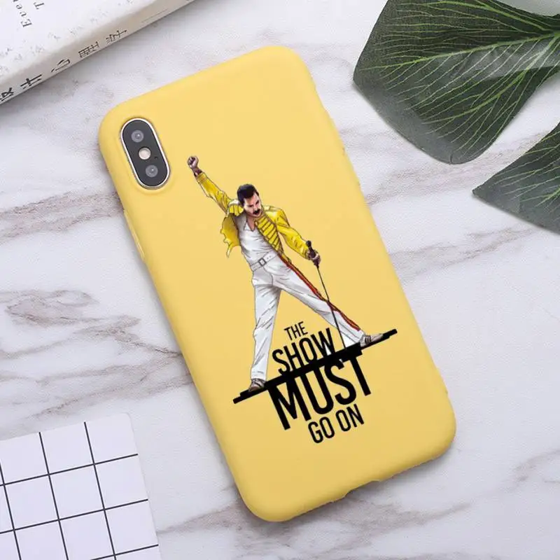 

Queen band Freddie Mercury high quality Phone Case shell Candy Color for iPhone 6 7 8 11 12 s mini pro X XS XR MAX Plus