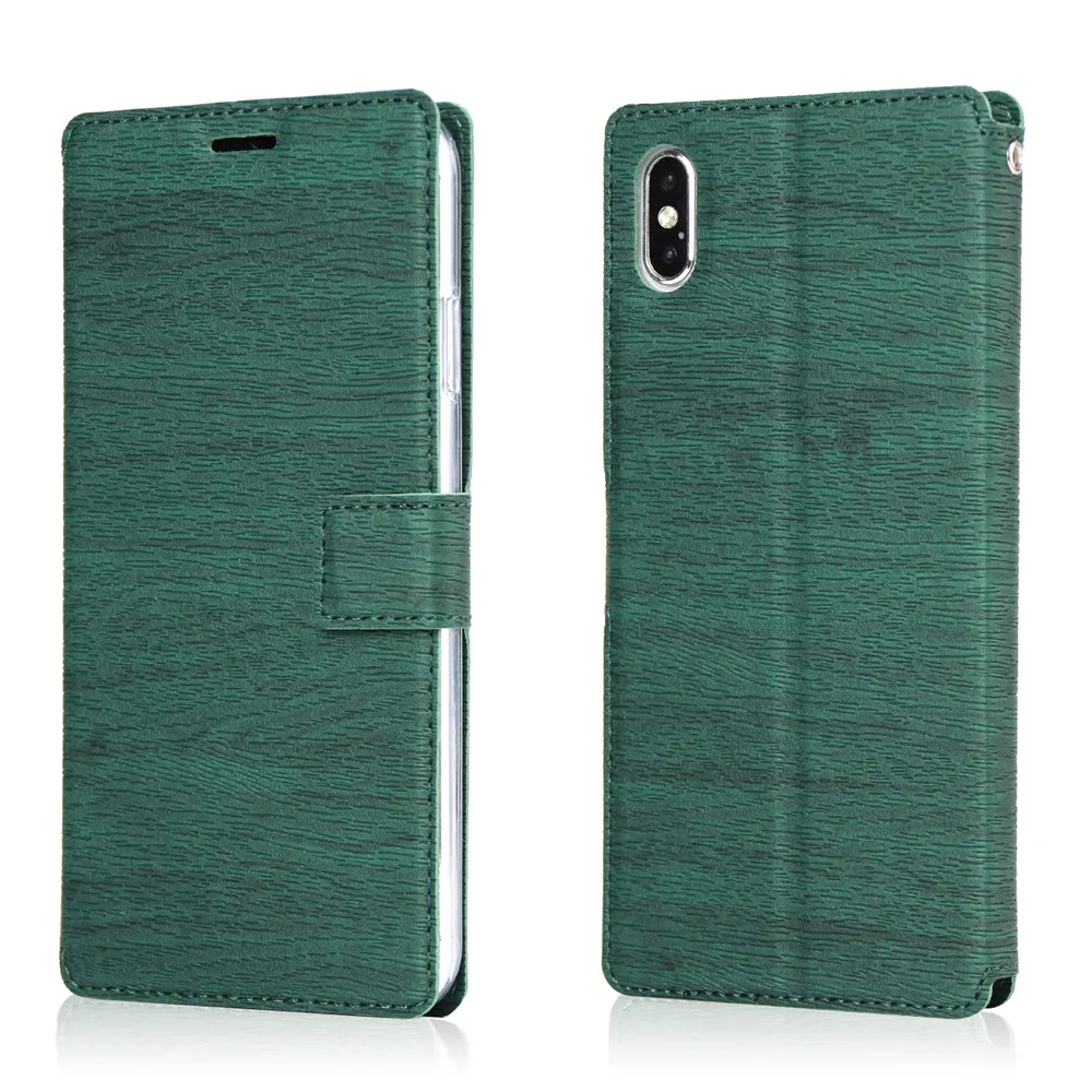 Кожаный чехол Xs с рисунком дерева для iPhone 8, 7, 6, 6S Plus, X, Xr Max, чехол, сплошной цвет, флип-книжка, роскошный бизнес(без логотипа), чехол для телефона - Цвет: green