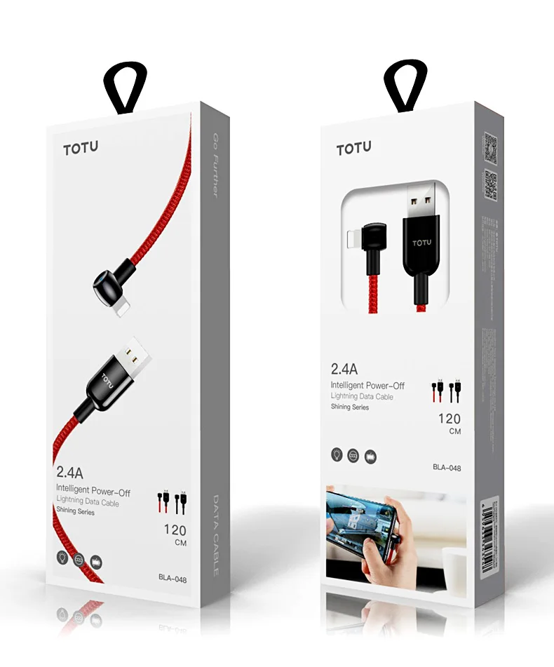 TOTU 1,2 м нейлоновый USB кабель для зарядки телефона для Iphone 11 Pro Max кабель с светодиодный светильник для зарядки Iphone X 8 7 6 Plus зарядное устройство