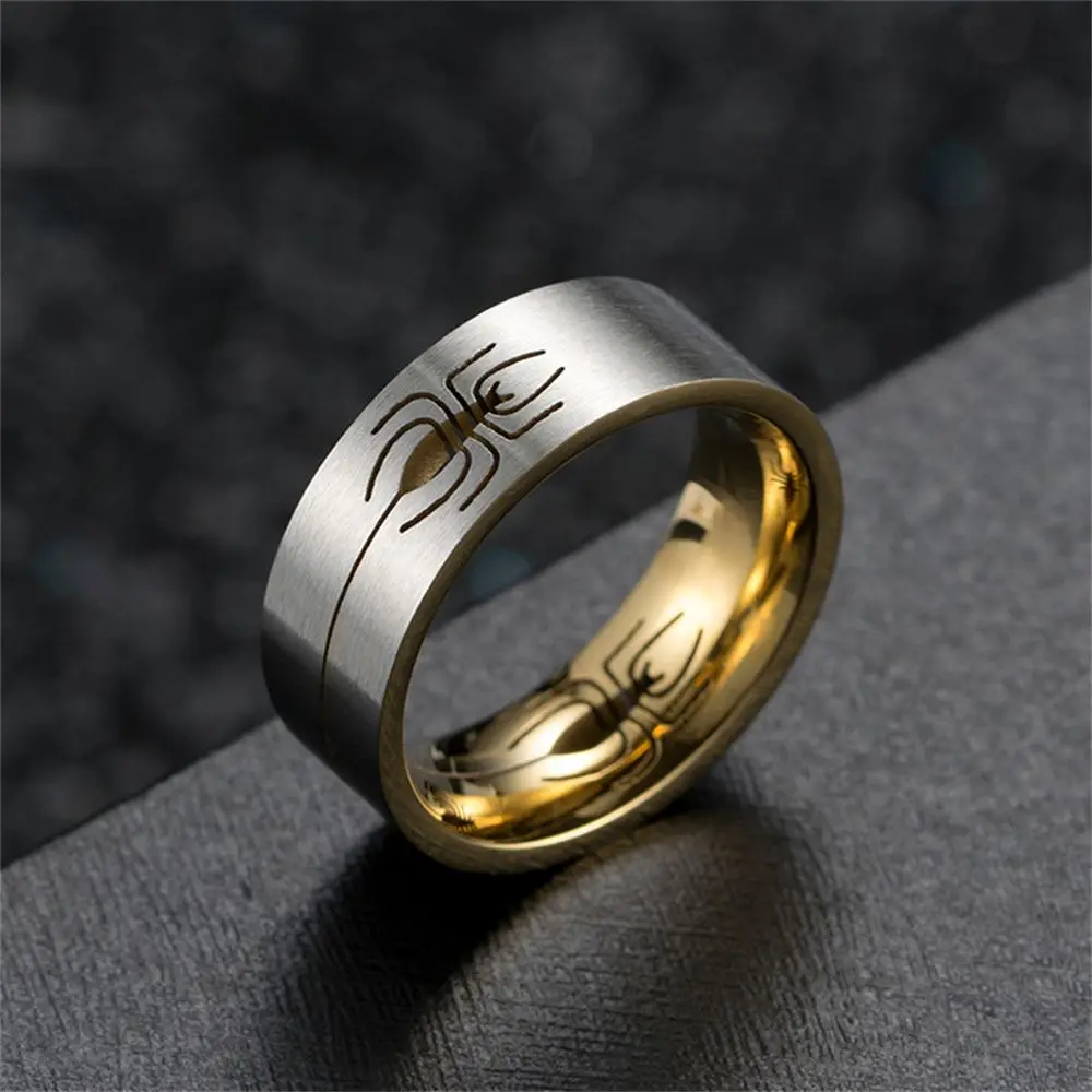 

Women Men Statement Hip Hop Unisex Gothic Retro Punk Titanium Steel Spider Ring Hollow
