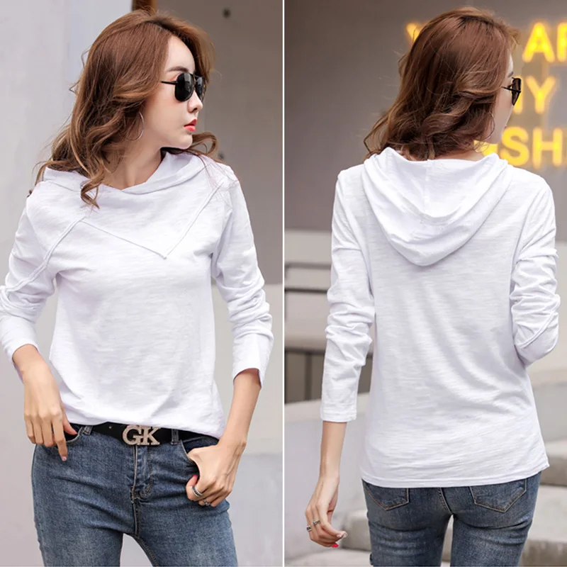 Новинка 2021 весенние хлопковые свободные рубашки с низом женская футболка