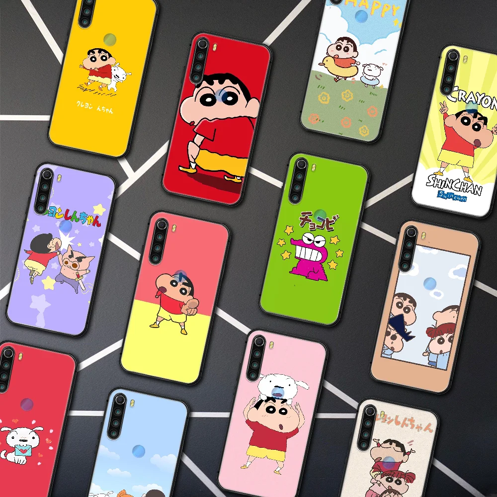 

Cartoon Cute Crayon Shin-chans Phone Case Cover Hull For XIAOMI Redmi 8 9 9C Note 6 7 8 9 9S K20 K30 K40 Pro Plus black Funda
