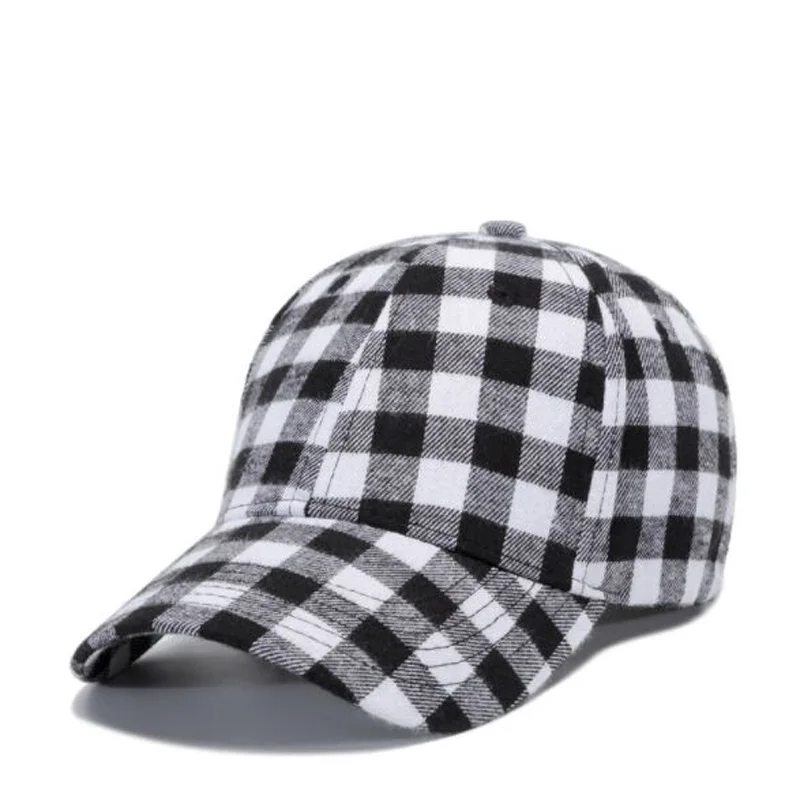 

Korean Red Black Plaid Baseball Cap Spring Summer Cotton Hats For Men Brand Snapback Peaked Cap Casquette 54-60CM