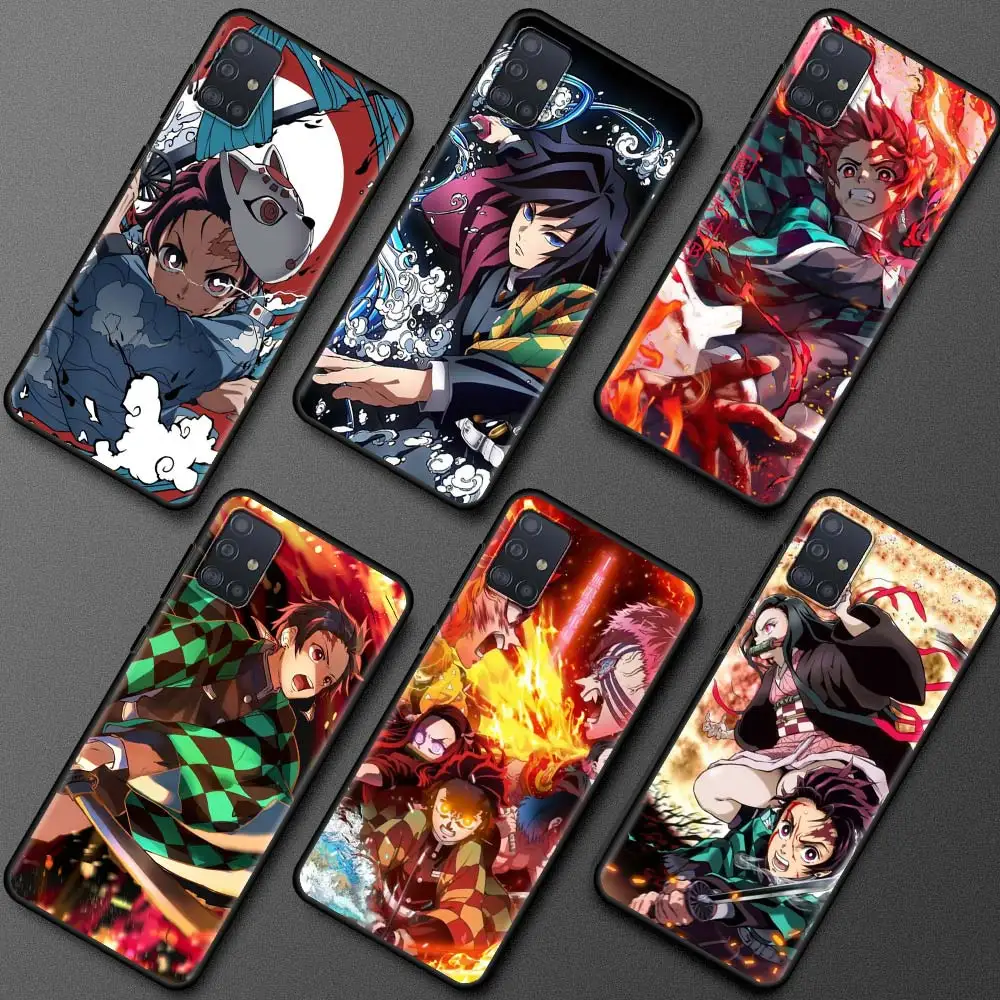 

Anime Cartoon Demon Blade Case For Samsung Galaxy A51 A71 A21s A31 A12 A32 5G A21 EU A52 4G A41 A11 Silicone Black Phone Cover