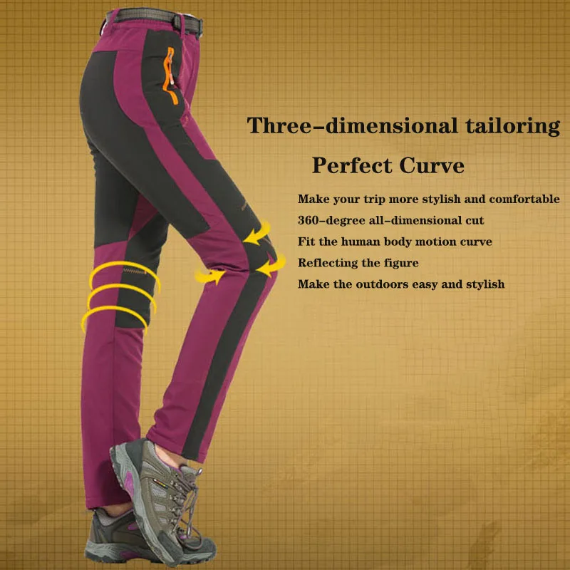 

Winter Fleece Hiking Pants Men Autumn Softshell Pants Outdoor Trousers Women Waterproof Windproof Mountain Trekking Ski Pant