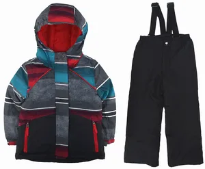 Комплект лыжной одежды для детей, зимняя утепленная водонепроницаемая куртка, одежда для альпинизма, зимний комбинезон для мальчиков и девочек