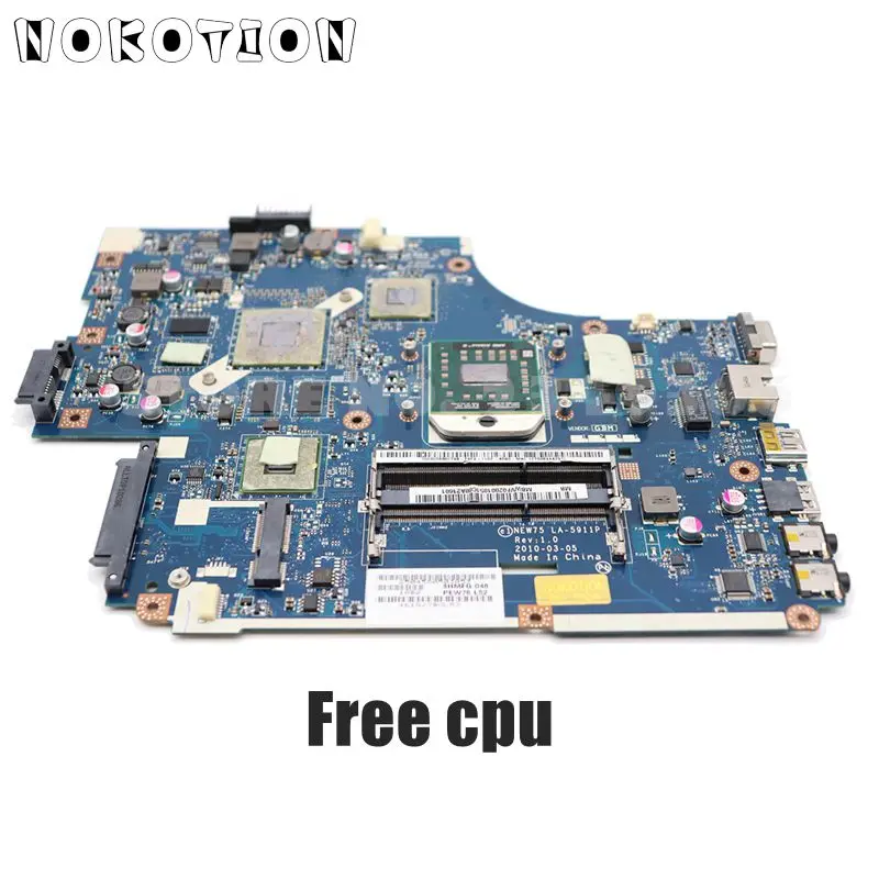 NOKOTION MBWVF02001 MB. WVF02.001 для acer aspire 5551 5551G 5552G материнская плата для ноутбука LA-5911P Socket s1 HD5650 1GB DDR3 Бесплатный процессор