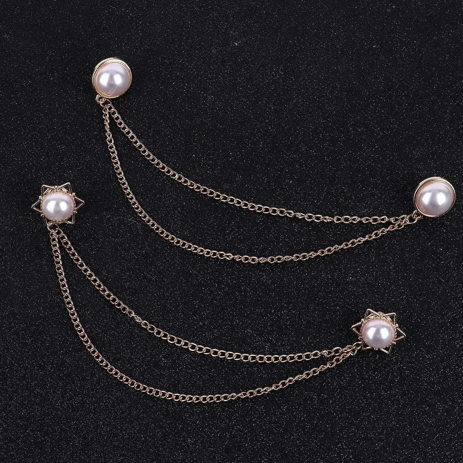 2 шт. винтажные Элегантные Заколки для свитера кардигана цепочки брошь-кисточка с