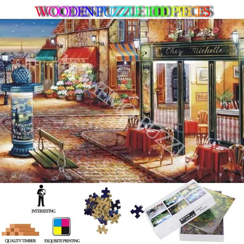 Пазл с уличным пейзажем деревянный пазл 1000 шт. игрушки для взрослых высокое