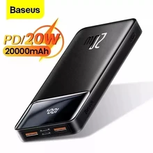 Baseus 20000mAh Power Bank  Portable Charger for iPhone External Battery PD Quick Charger Powerbank For Phone Xiaomi Poverban