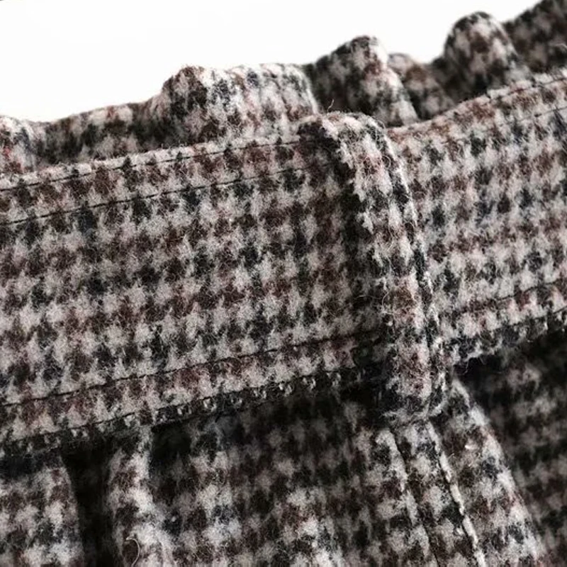 women plaid pattern mini tweed skirts 2020 summer autumn faldas mujer with belt sexy female elgant fashion short skirt ladies | Женская