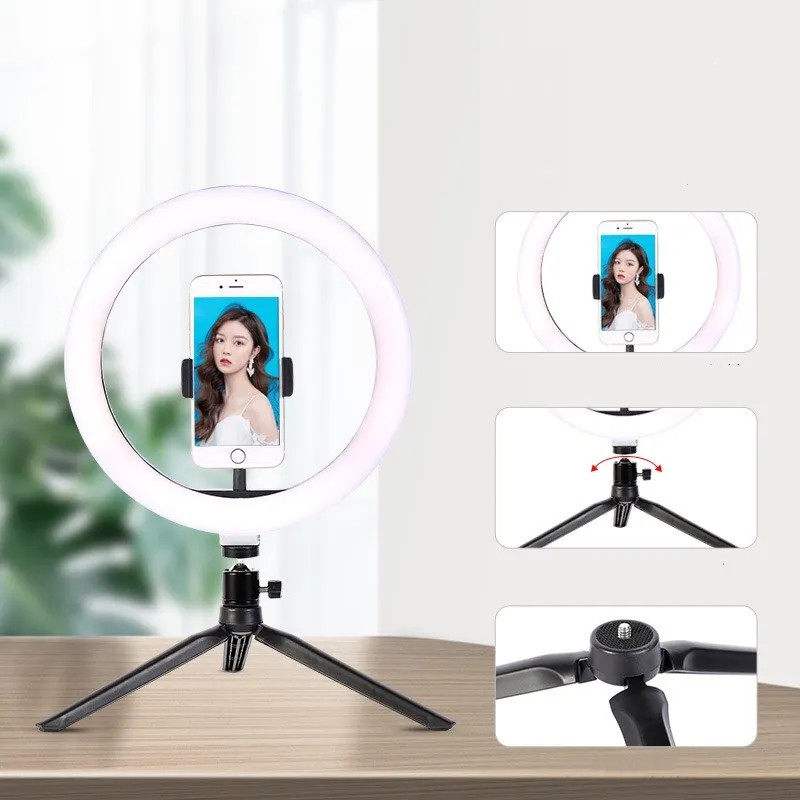 Кольцевая лампа для телефона кольцевой светильник со штативом фото Led Селфи Bluetooth