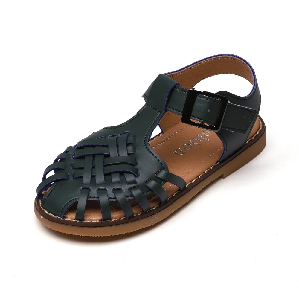 Baotou сандалии для девочек кожаная плетеная обувь малышей маленьких и больших