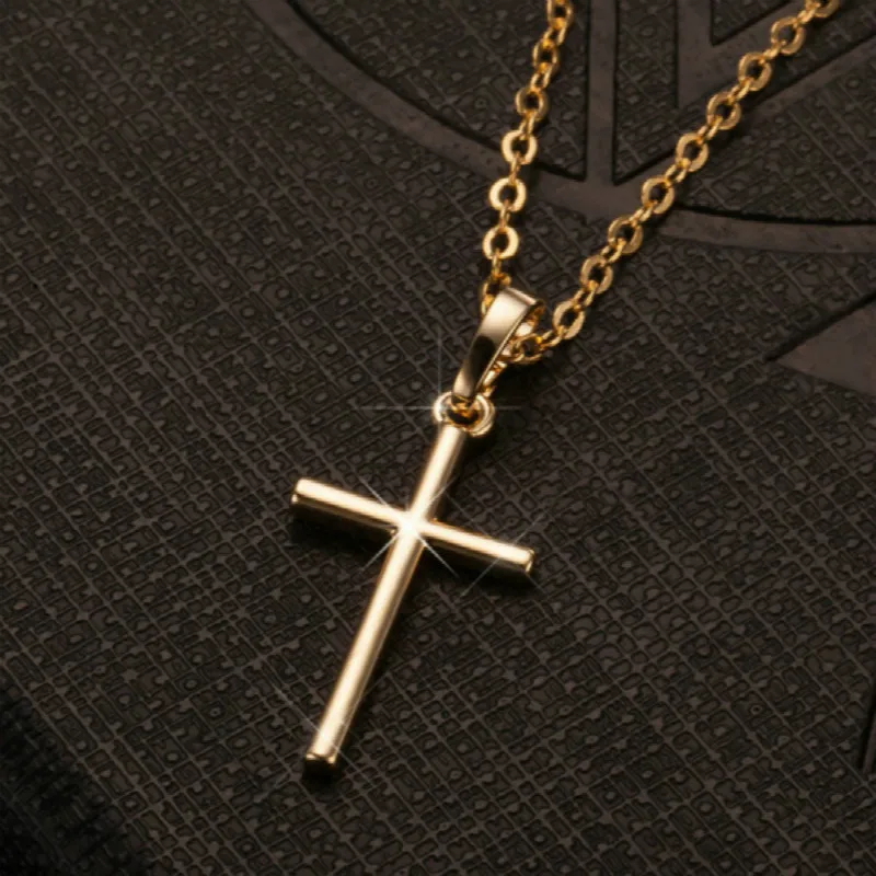 

Simple Fashion Cross Chain Necklace For Women Men Luxury Ladies Gold Jewelry Pendant Necklaces Crucifix Christian Ornament Gifts