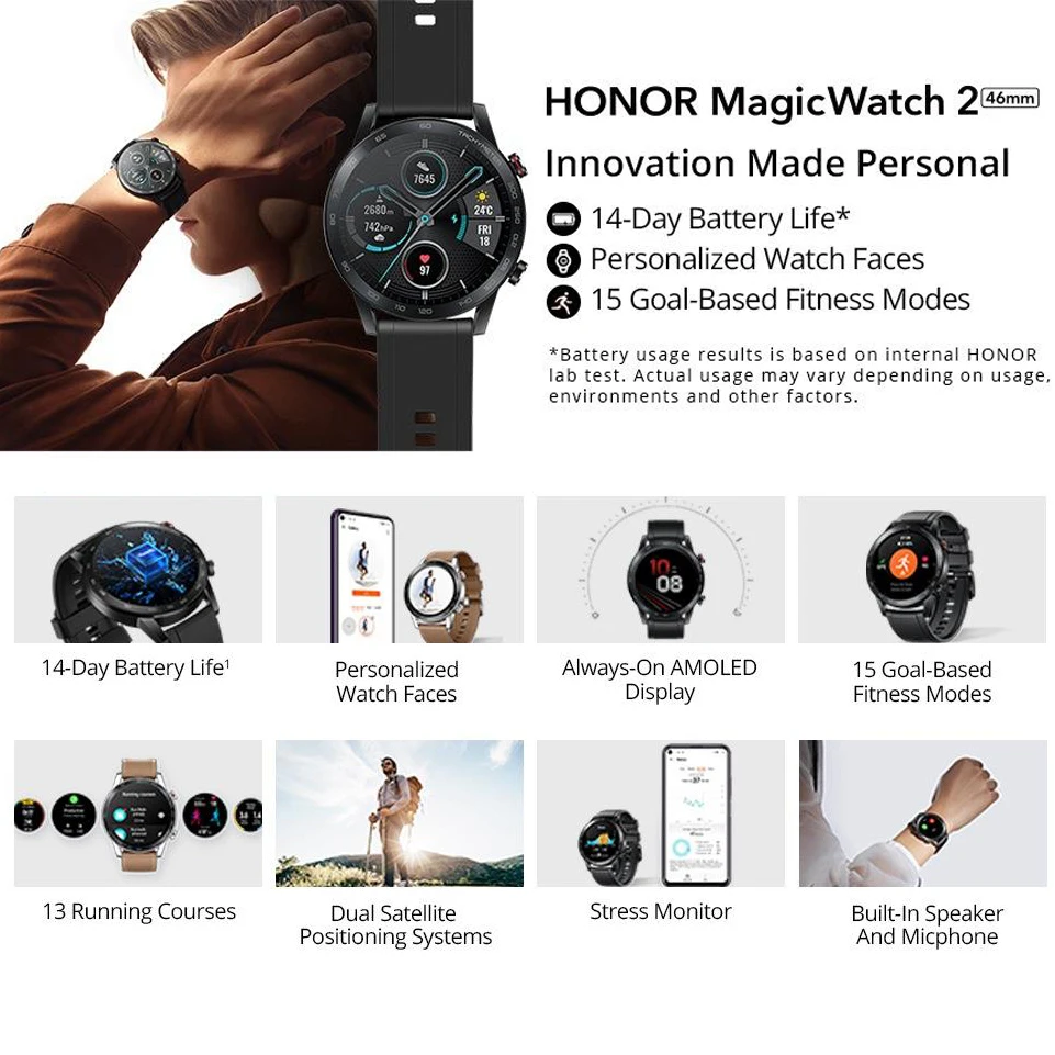 Honor Magic Watch 2 спортивные Смарт-часы для женщин Android iOS женские мужские 2020 с