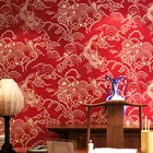 Китайские Красные обои с рисунком дракона, классические обои в китайском стиле Дзен для чайного дома, ресторана, маленькие декоративные обои для ресторана