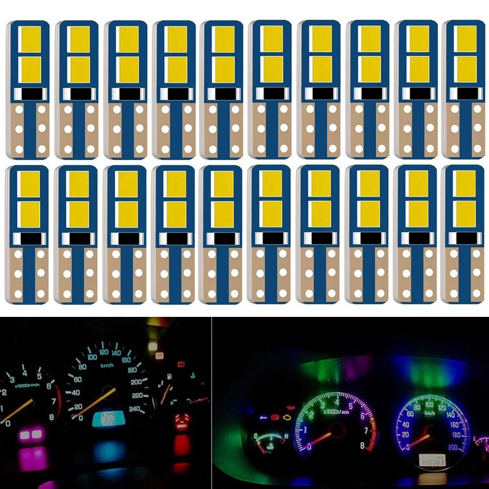 Новая суперъяркая Светодиодная лампа T5 W3W W1.2W 70 73 74 79 85 20 шт. индикатор подогрева