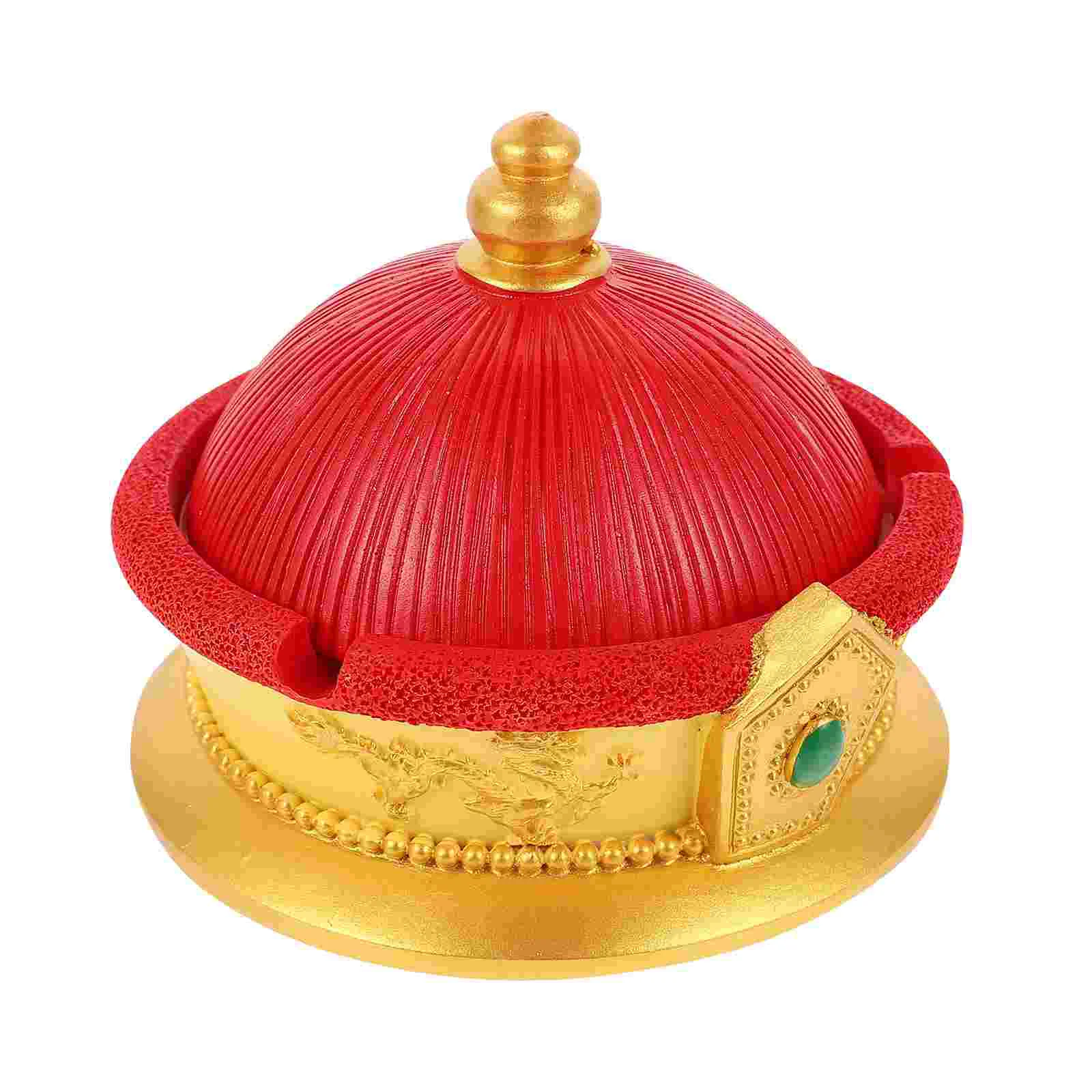 

1pc Creative Emperor's Hat Shaped Ashtray Unique Ashtray Storage Holder With Lid