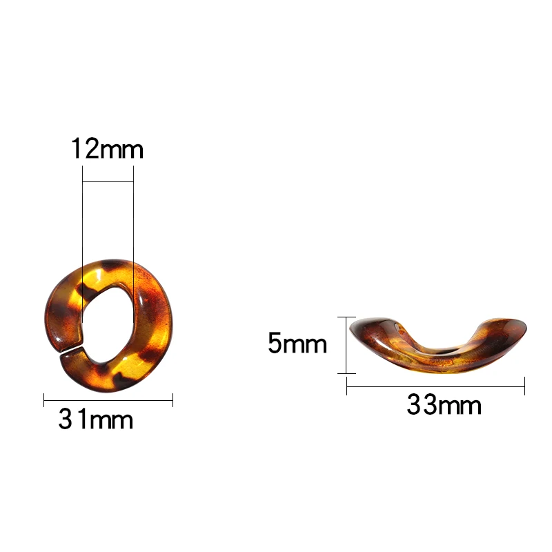 

Linsoir 50pcs/lot Brown Chains Rings Beaded Clasps Acrylic Chains buckle for Bracelet Necklace DIY Jewelry Making Supplies