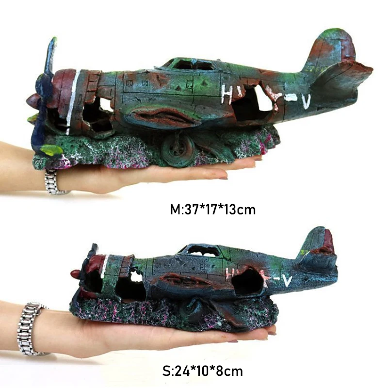 Аквариум для аквариума ландшафтный дизайн украшение из смолы самолет боец