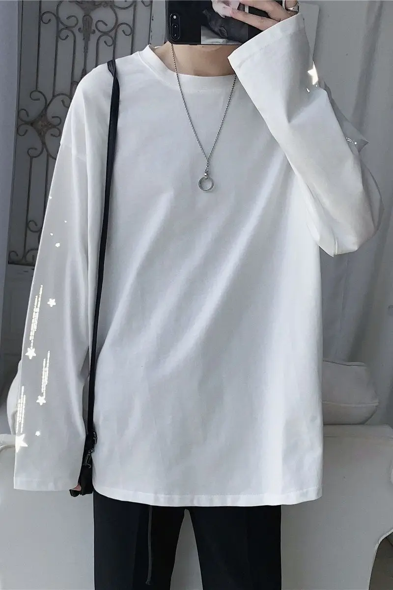 Новинка весна-осень 2020 популярная Молодежная светящаяся футболка с длинным