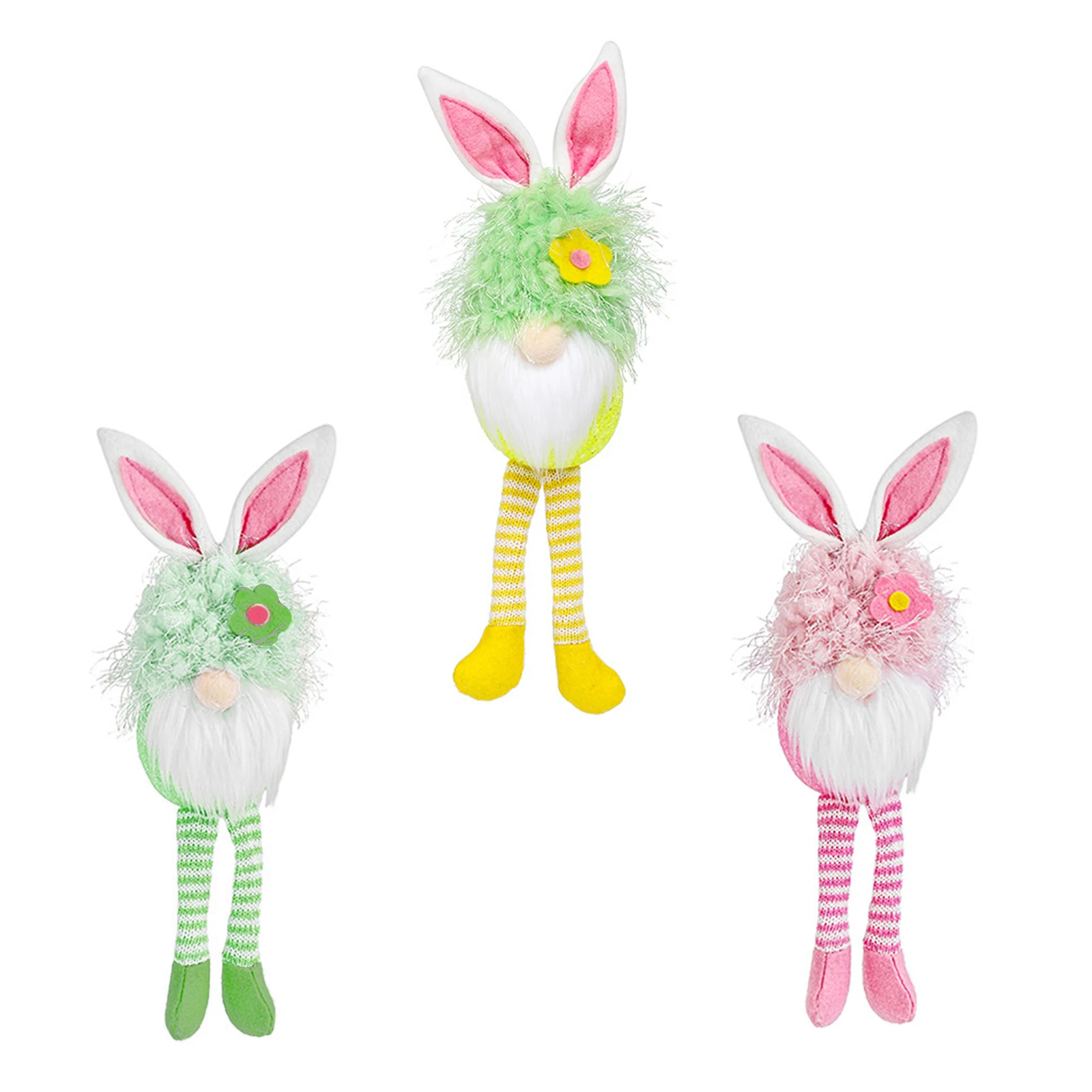 

Colorful Light Cute Decoration Rabbit Glowing Faceless Doll Decoration Easter Santa Claus Figurine Colorful Light Inside Gifts