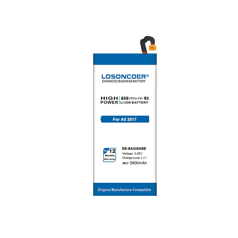 LOSONCOER 5800mAh EB-BA520ABE Battery For Samsung Galaxy 2017 Edition A5 A520F SM-A520D SM-A520S SM-A520K SM-A520L SM-A520F | Мобильные