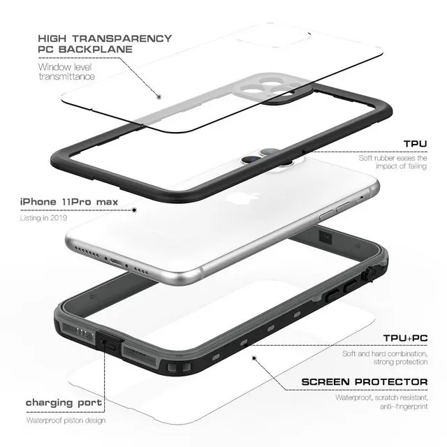 IP68 Водонепроницаемый чехол для iPhone 11 Pro Max на iPhone 11Pro водонепроницаемый чехол для дайвинга 360 Защита iPhone11