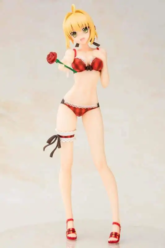 22 см аниме фигурка Knights Fate/EX Nero Red Saber Rose праздник Ver купальник бикини модель