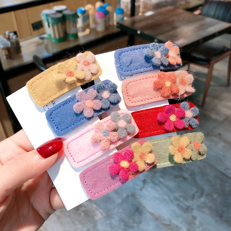 M MISM новые милые плюшевые цветы заколки для девочек Детские аксессуары волос